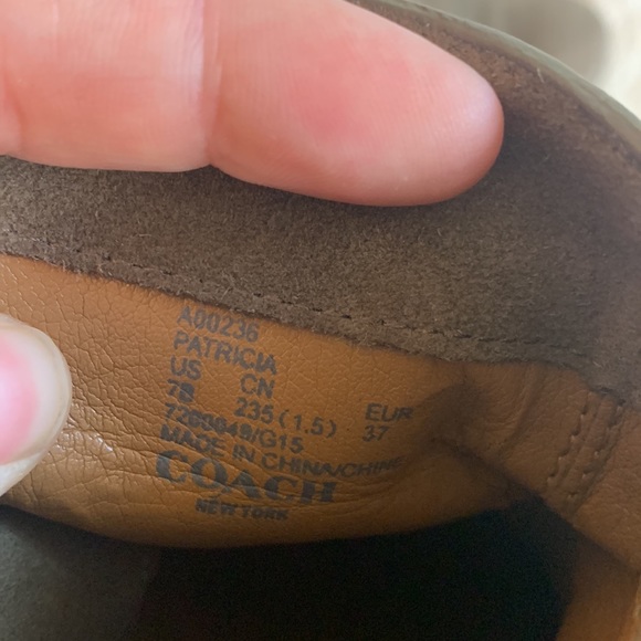 Coach Patricia Suede Leather Fatigue Ankle Boots Size 7 B - Picture 11 of 13